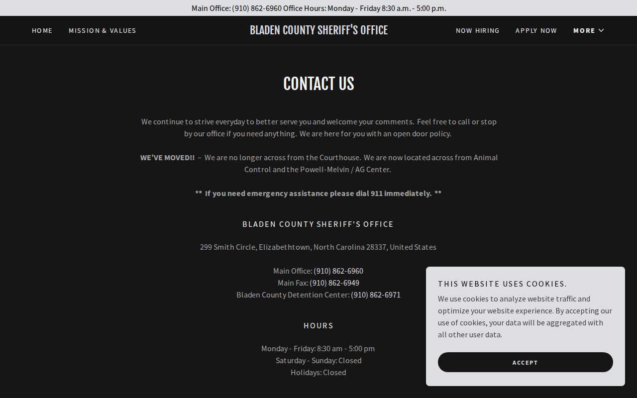 Bladen County arrest records and detention contacts
