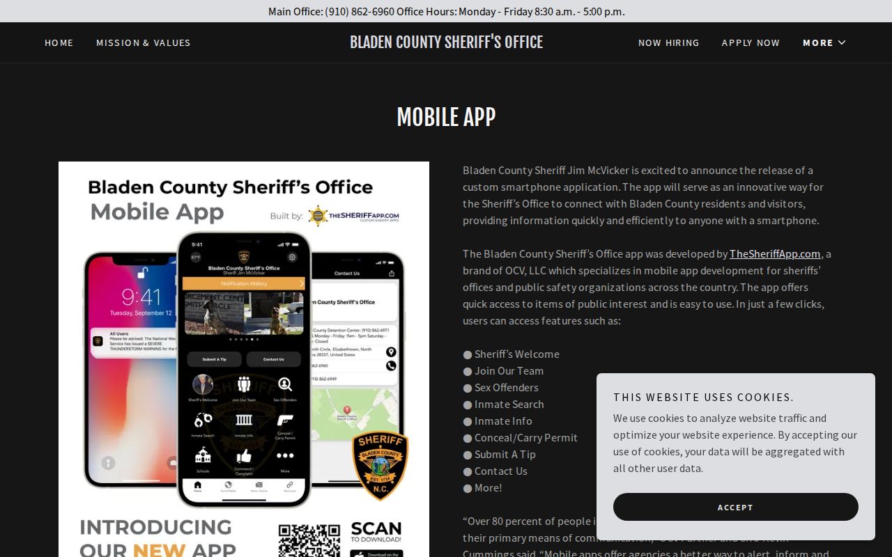 Bladen County Sheriff arrest and inmate search app