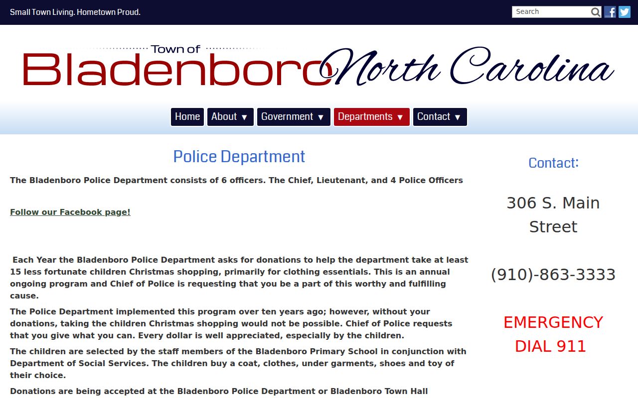Bladenboro Police Department criminal history records source