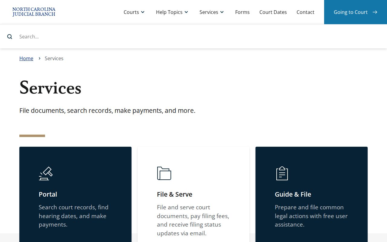 North Carolina court services for Bladenboro criminal records