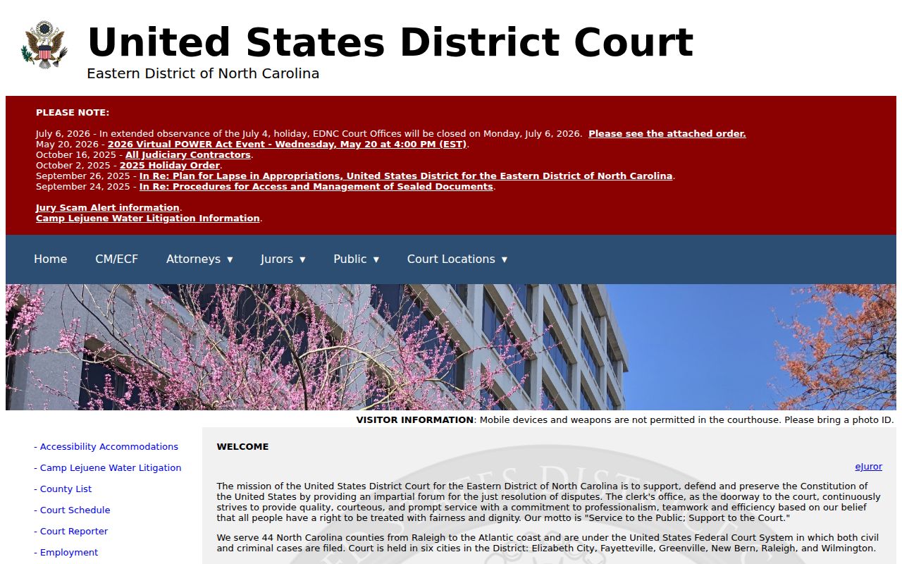 Federal criminal court serving Bladen County