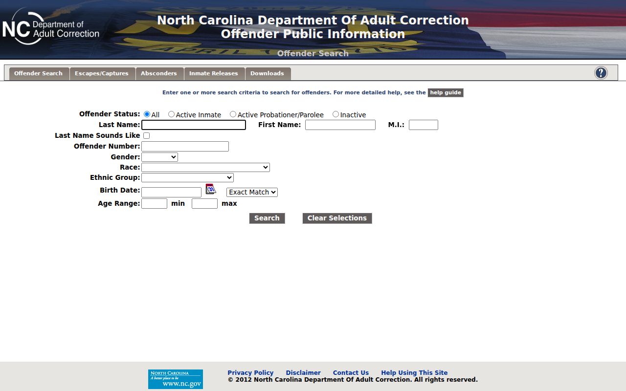 Bladen County criminal records NCDAC offender search