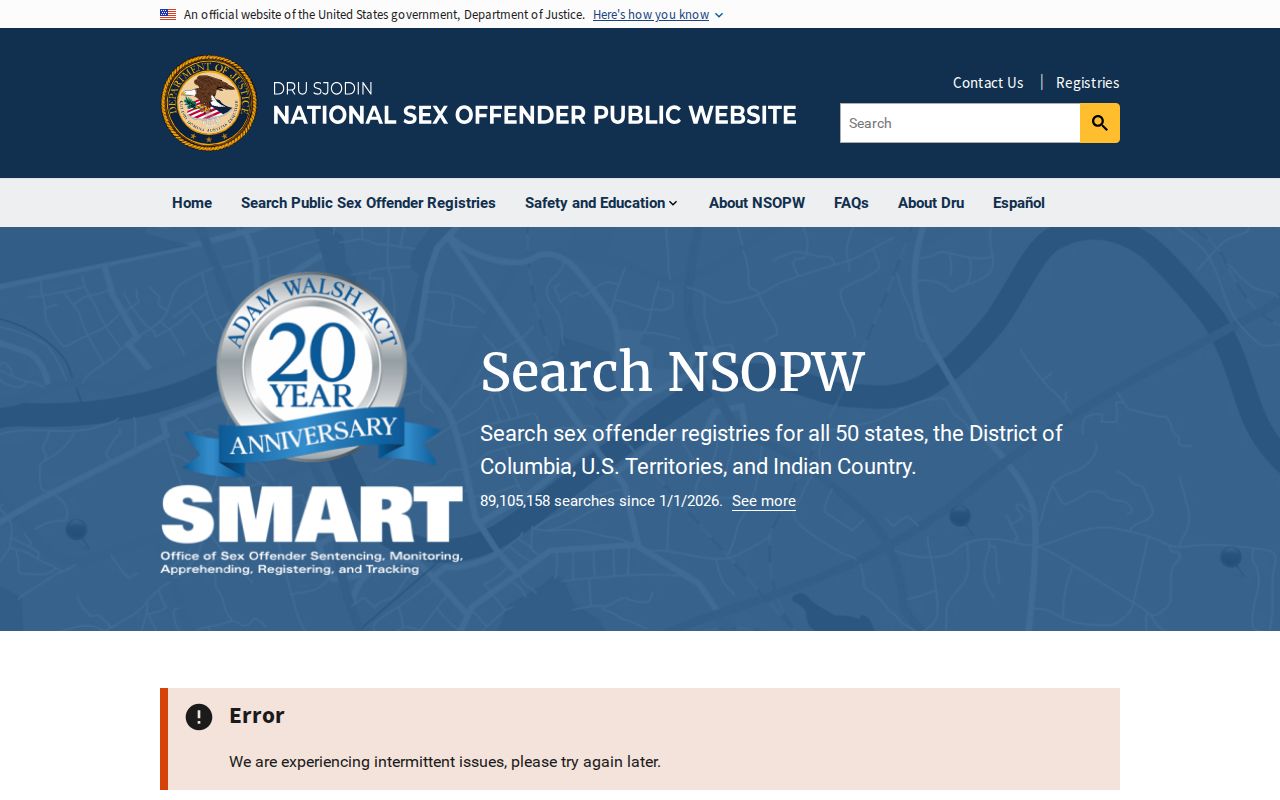 Bladen County sex offender check through the national NSOPW search