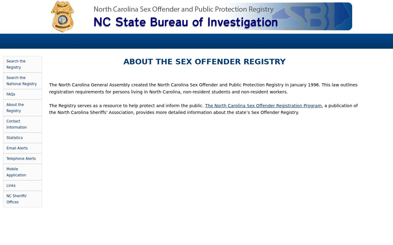 Bladen County sex offender registry purpose and scope